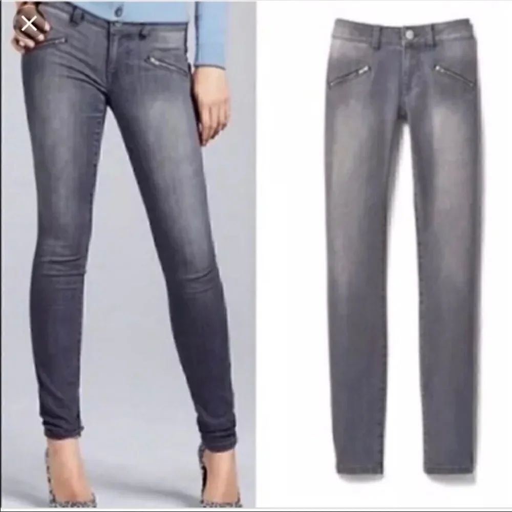 Cabi | Gray Zipper Pocket Skinny Jeans #5167 | 8